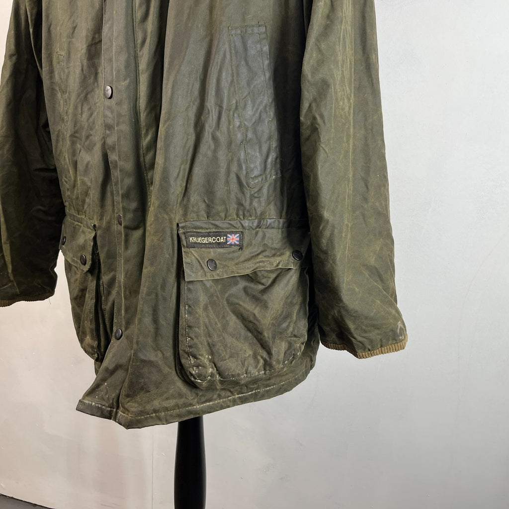 Whatbaron Kruegercoat Wax Cotton Jacket Green size Large