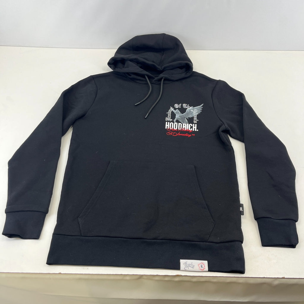 Hoodrich Men’s Black Embroidered Logo Pullover Hooded Hoodie size S - NWOT
