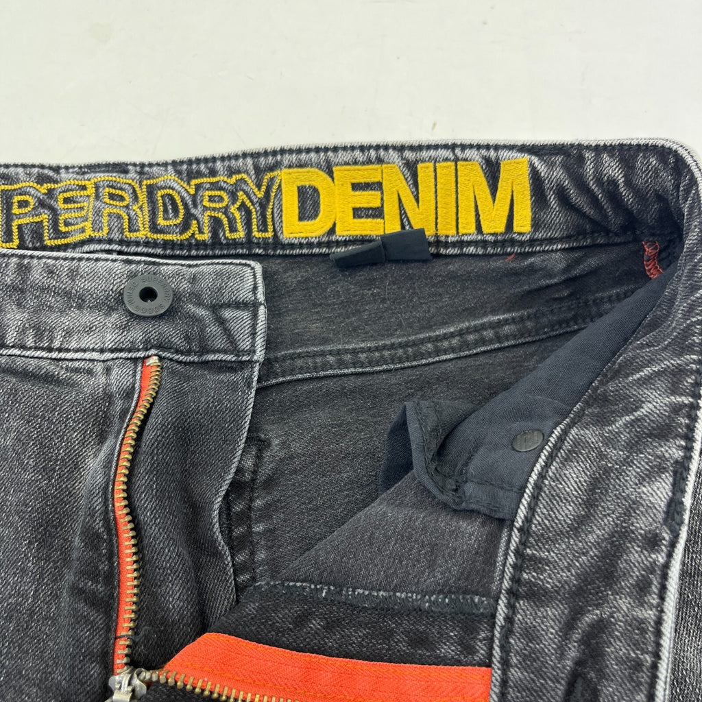 Mens SuperDry 04 Daman Straight Stretch Black Jeans W31" L31"