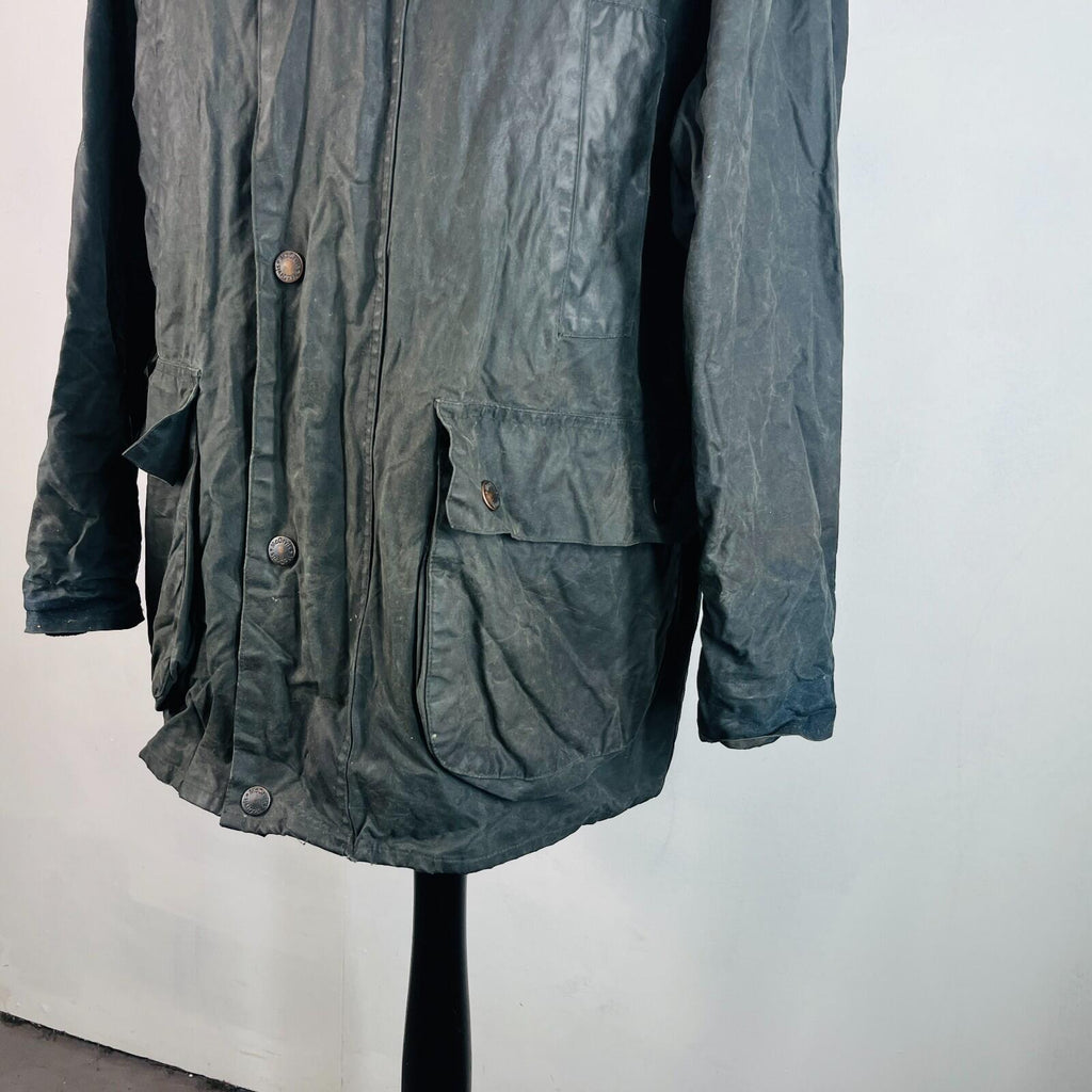Mc Orvis Wax Jacket Mens size Small Oversized Black Waxed Riding Coat England