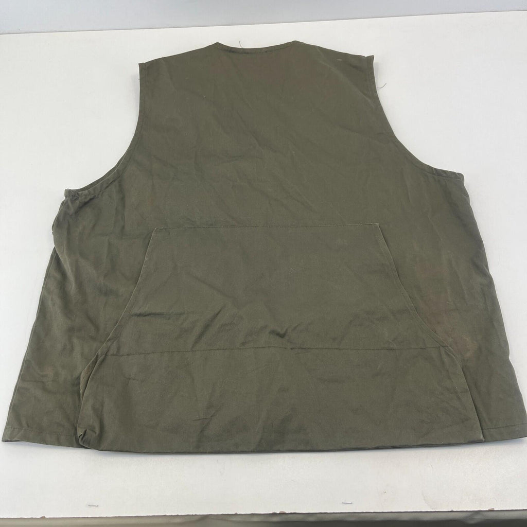 Canvas Waistcoat Gilet Shooting Vest Olive Green Fishing Gamekeeper size XL