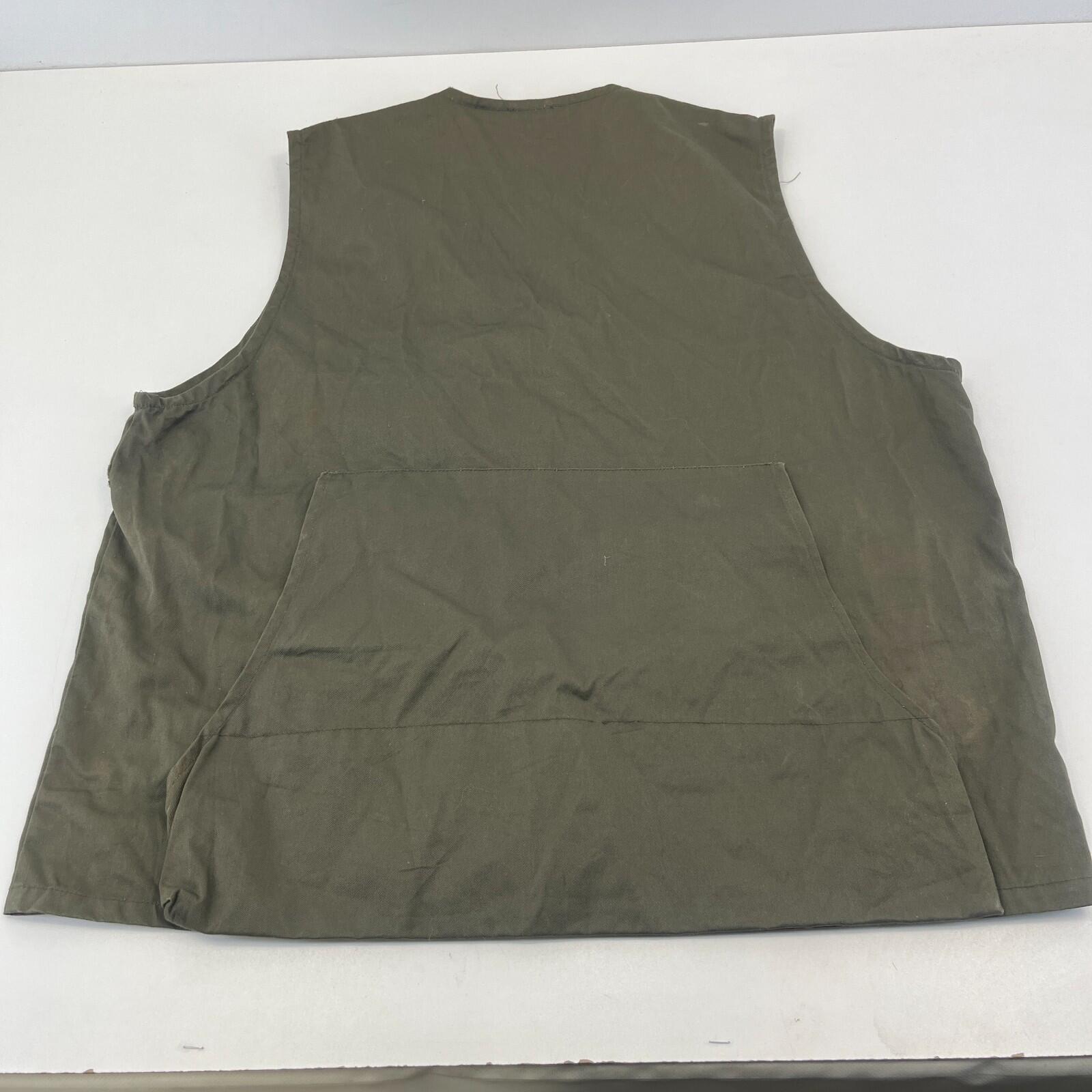 Canvas Waistcoat Gilet Shooting Vest Olive Green Fishing Gamekeeper size XL