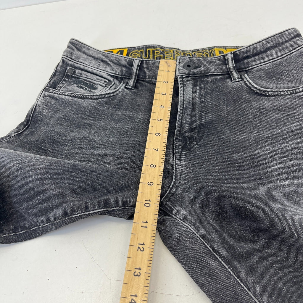 Mens SuperDry 04 Daman Straight Stretch Black Jeans W31" L31"
