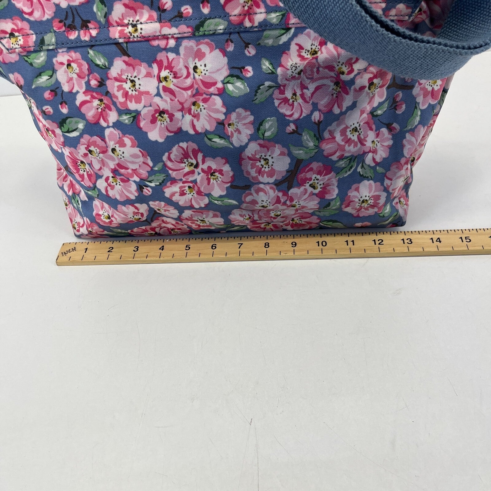 Cath Kidston Medium Crossbody Bag Shoulder Blue Pink Floral Foldover