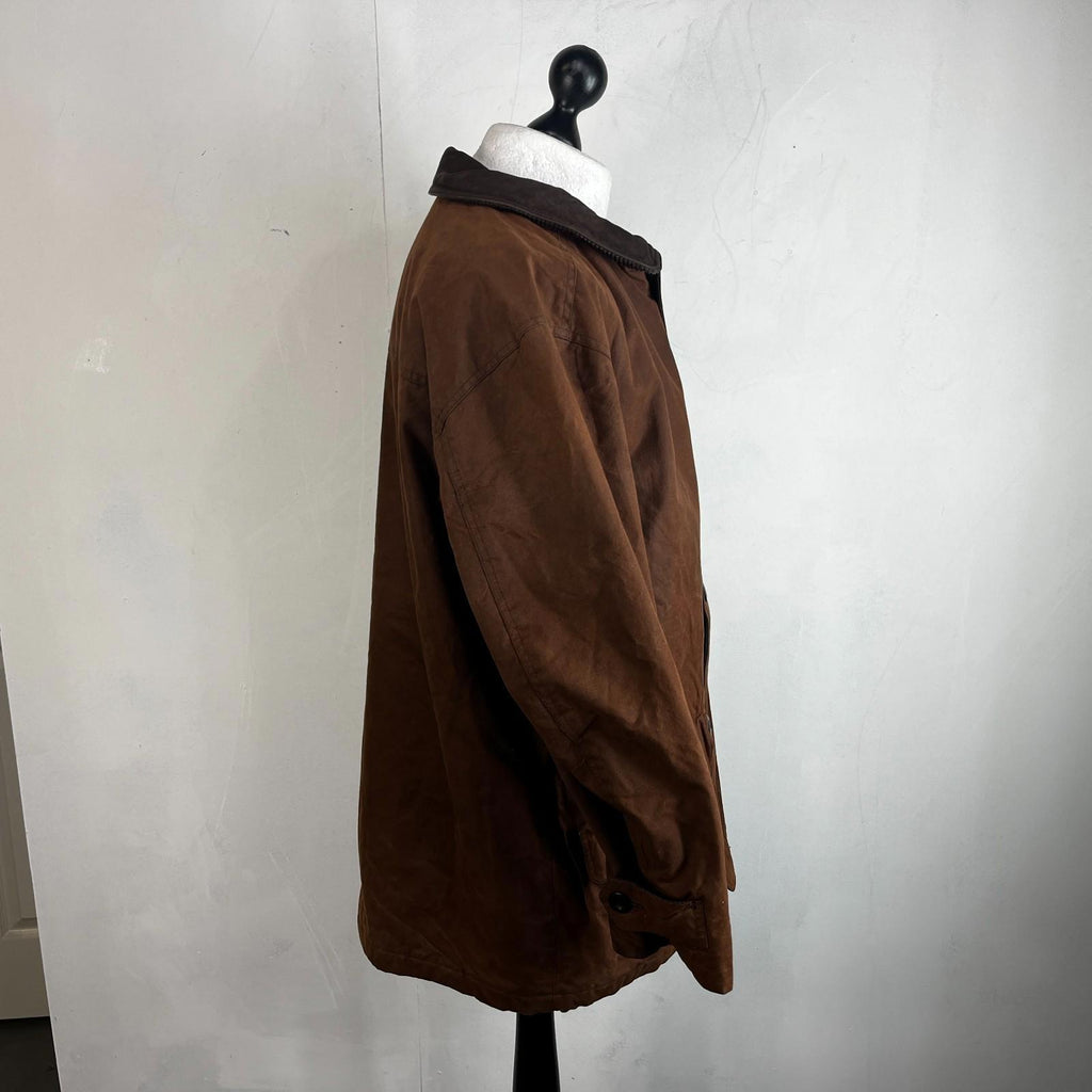 Paul R Smith Halifax Men's Wax Jacket Brown Leather Collar Waxed Cotton size 42S
