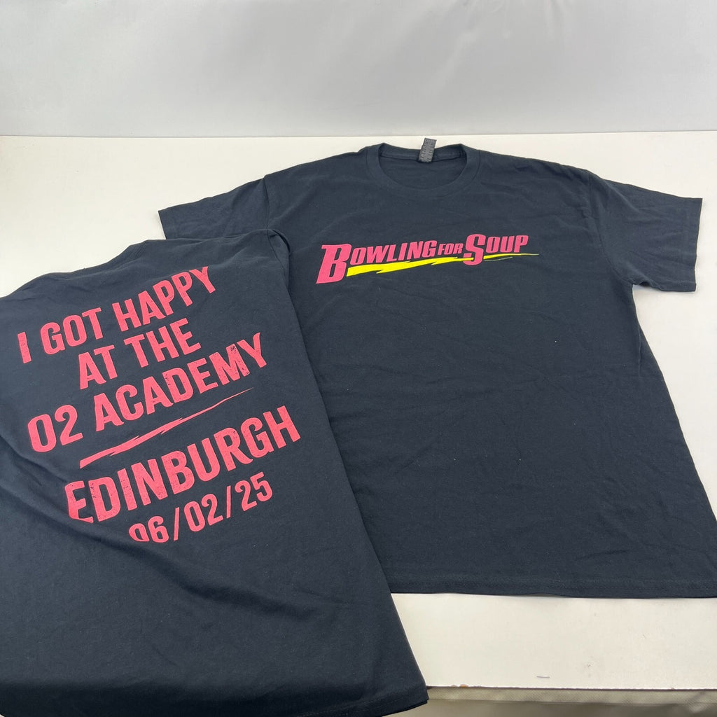Bowling For Soup 2025 Tour T-Shirt Edinburgh Men's size Large Heavy Cotton