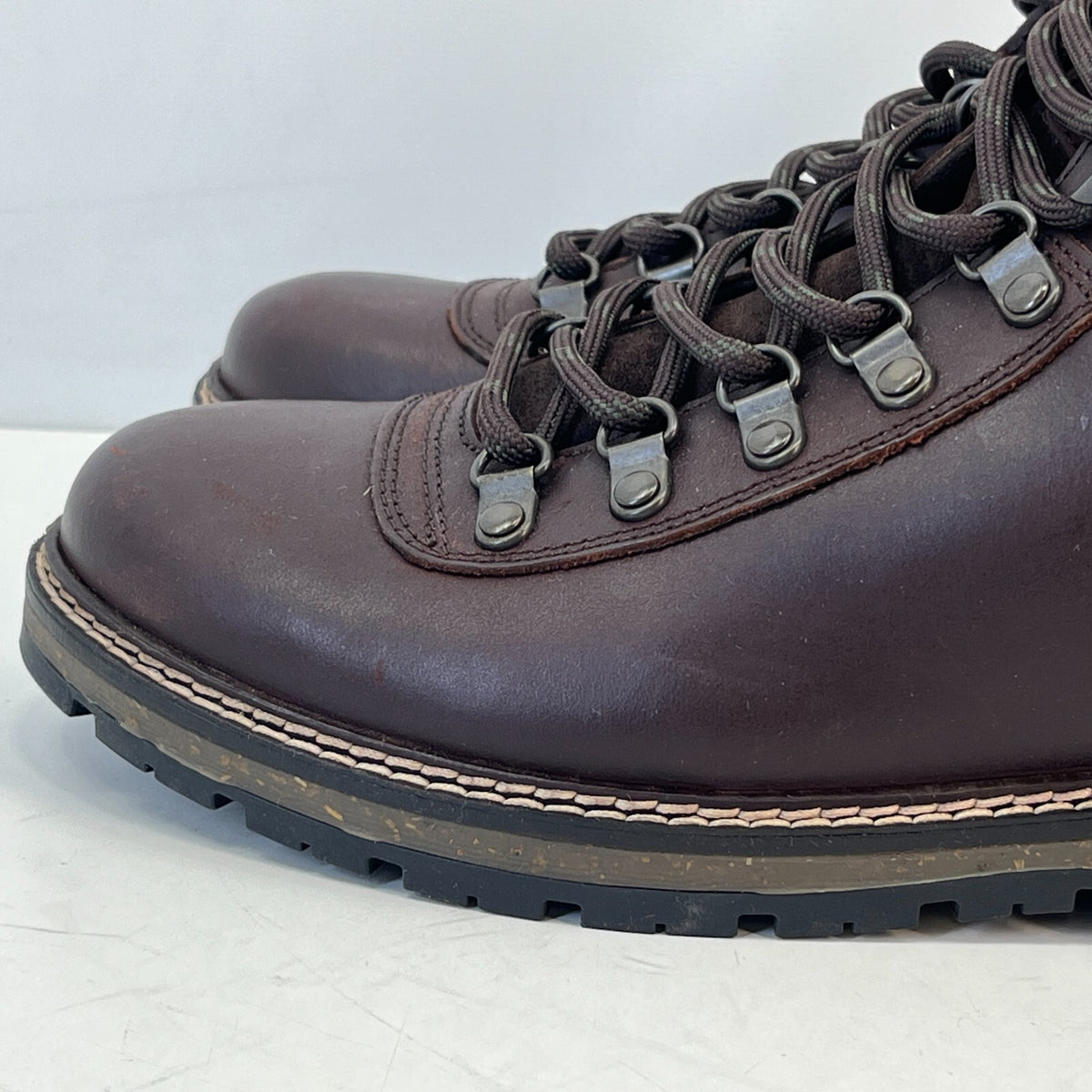 M&S Men's Leather Hiking Ankle Boots Dark Brown Waterproof Shock Resilient UK 7