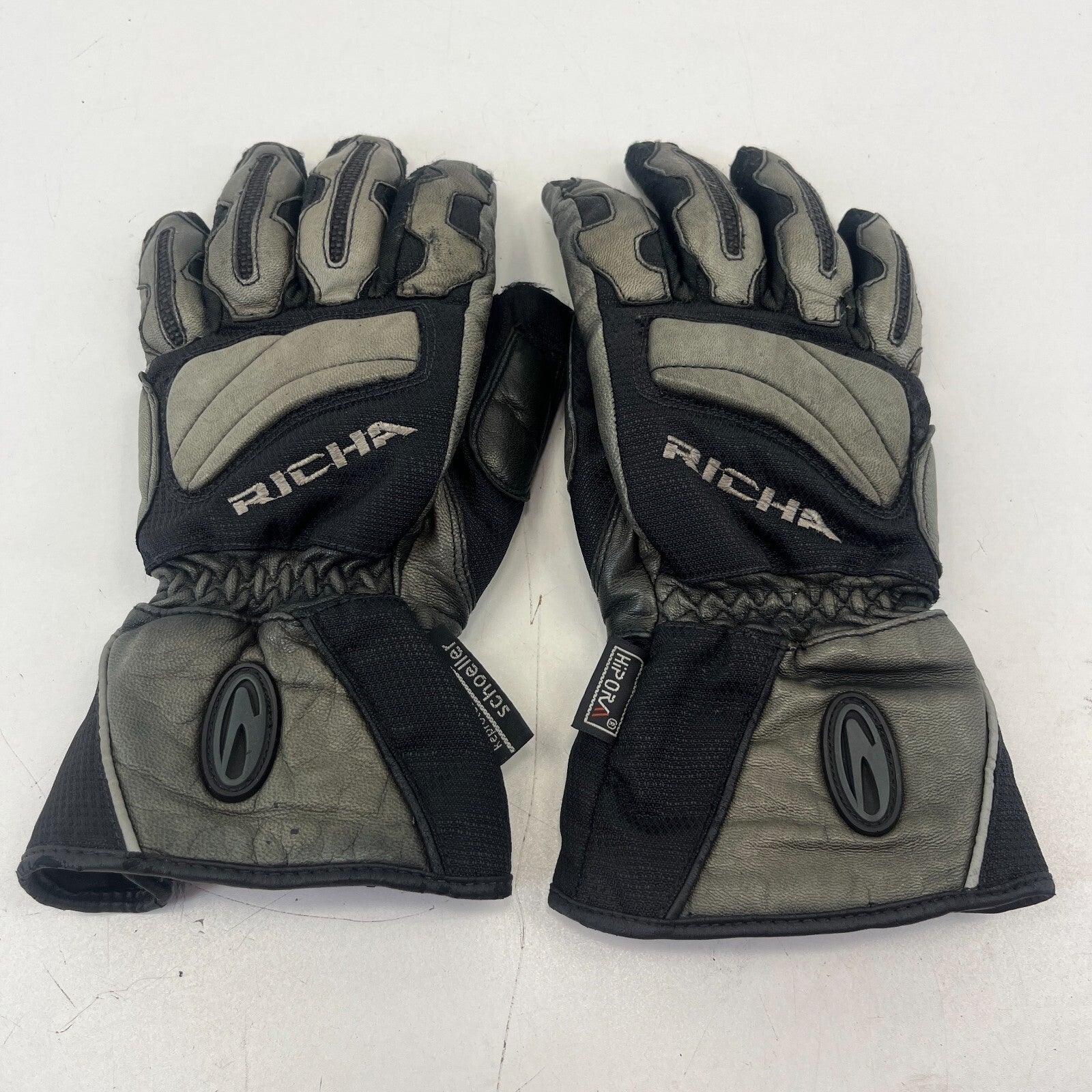 Richa Leather & Textile Motorcycle Motorbike Gloves Black & Silver size M