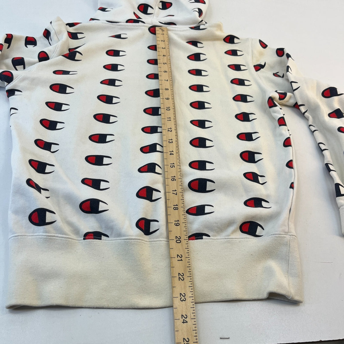 Champion Logo Hoodie White size Small