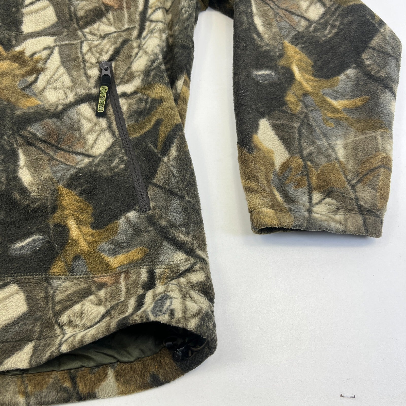 Field & Stream No-Scent Realtree Lined Fleece Jacket XL Mens Hooded Camo Hunting