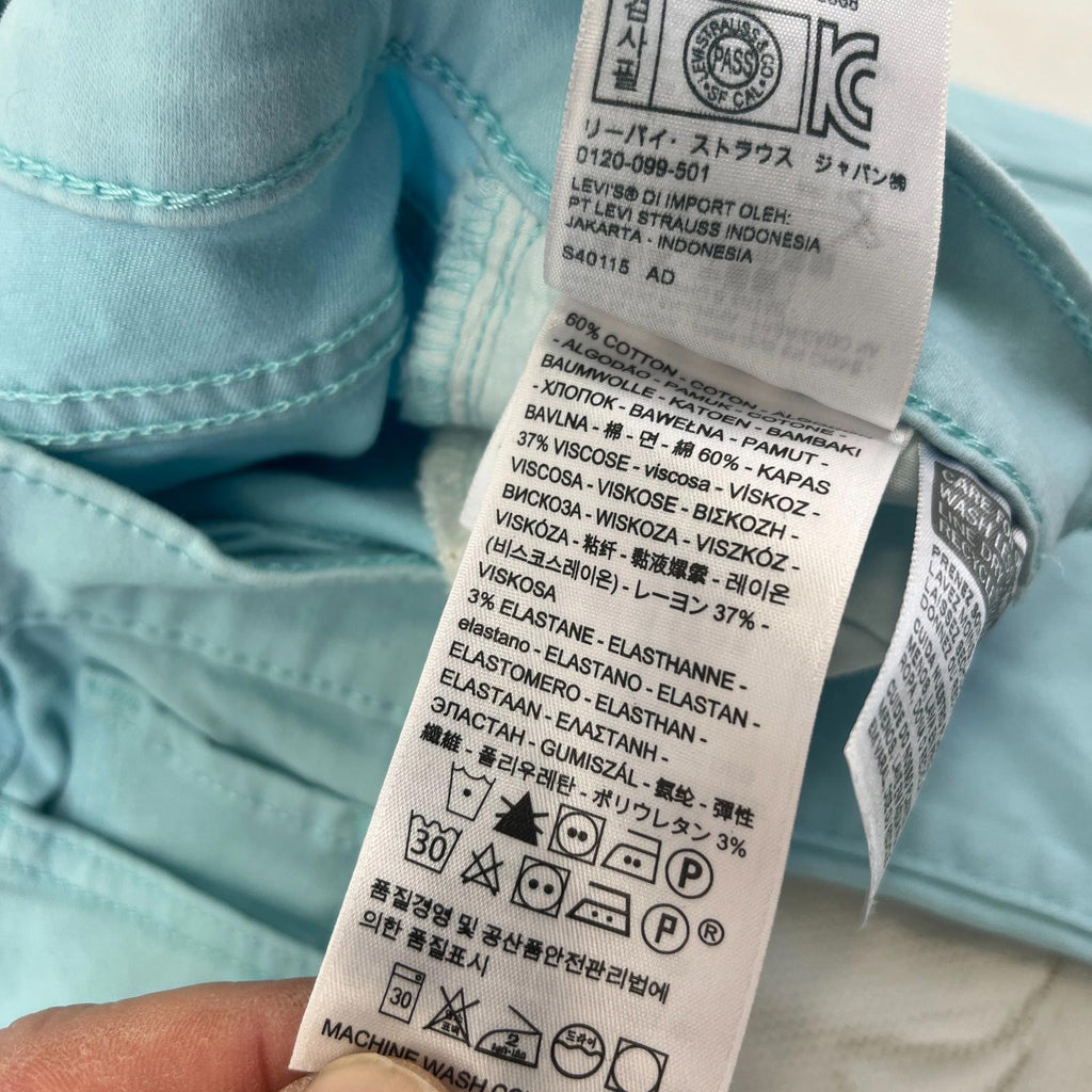 Levi's 710 Super Skinny Stretch Jeans in Baby Blue W26" L30" - See Details
