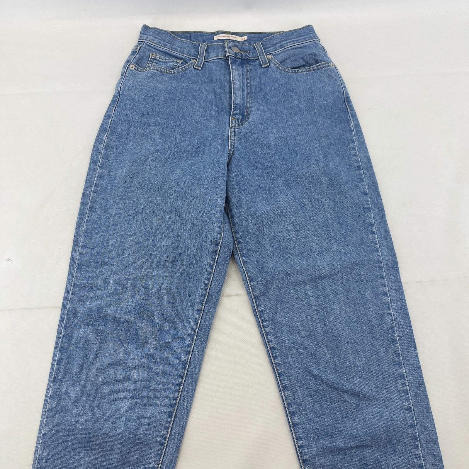 Levi's High Waisted Taper Jeans W26" L27" Levi Strauss Blue Denim