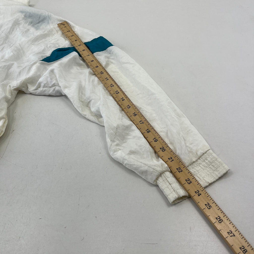 Vintage 80s Longstreet Missy Shell Suit Jacket White Colour Block size 2XL