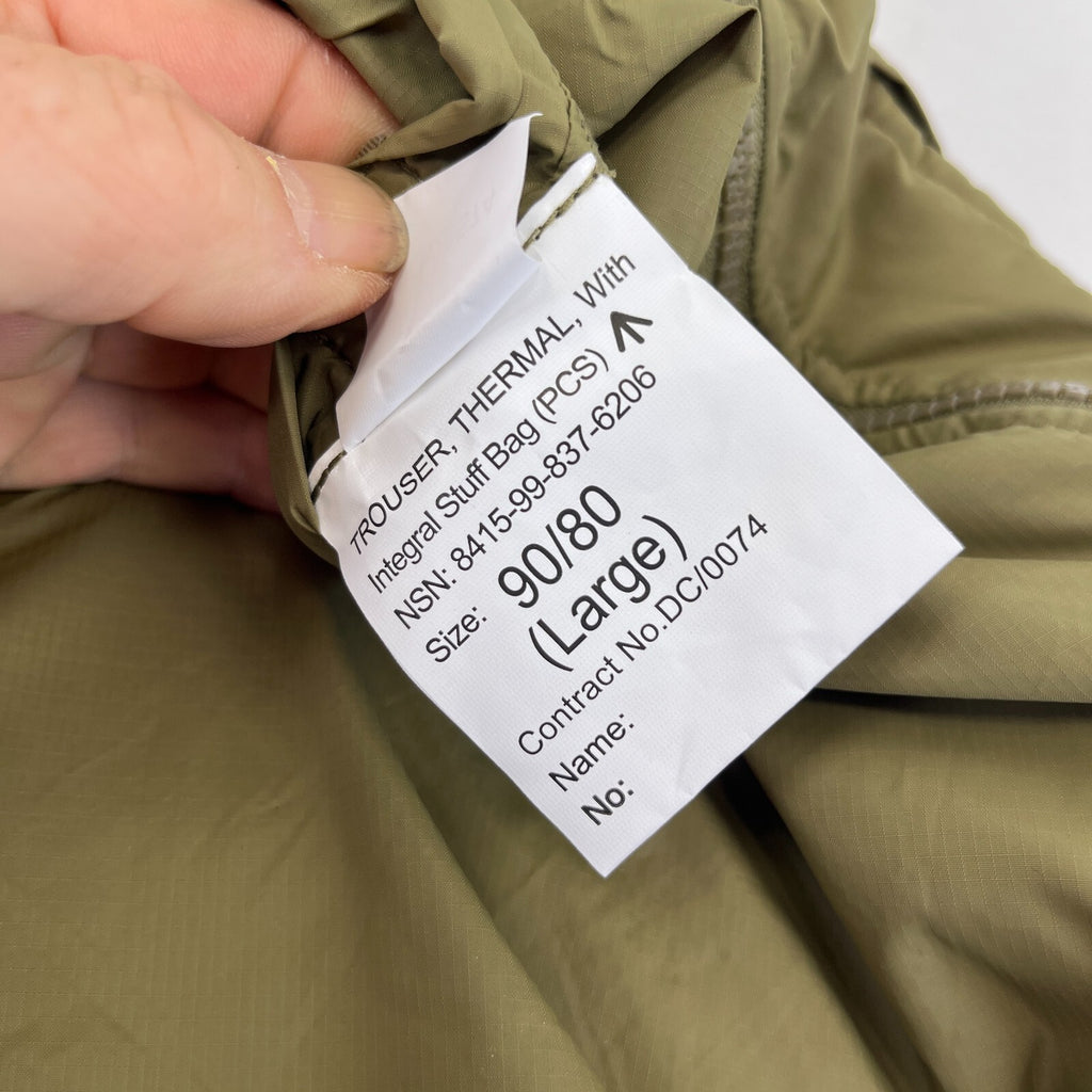 British Army Thermal Trousers Softi Issue Olive Sand Reversible Warm size Large
