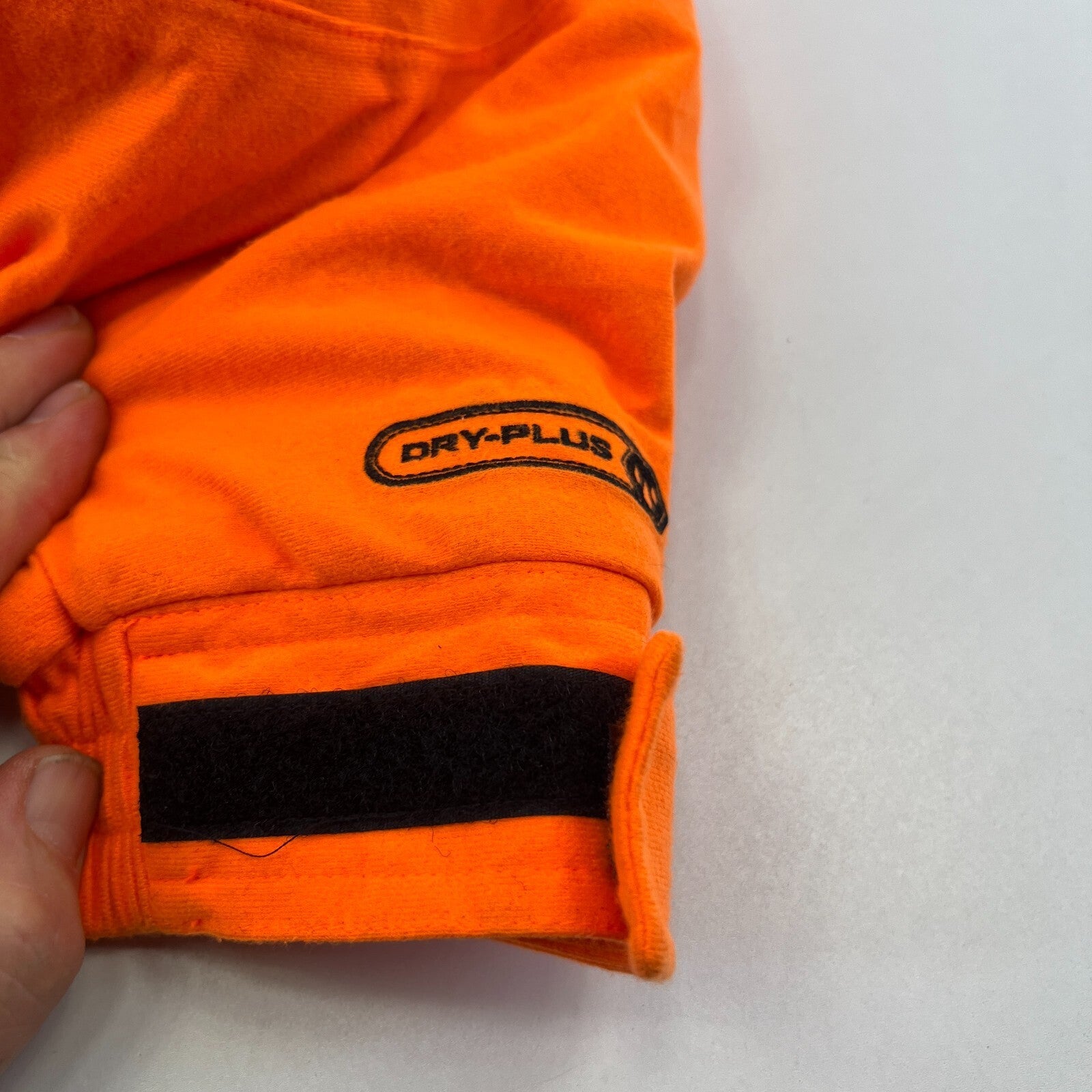 Cabelas Fluorescent Orange Softshell Chore Coat Warm Jacket with Hood size Large