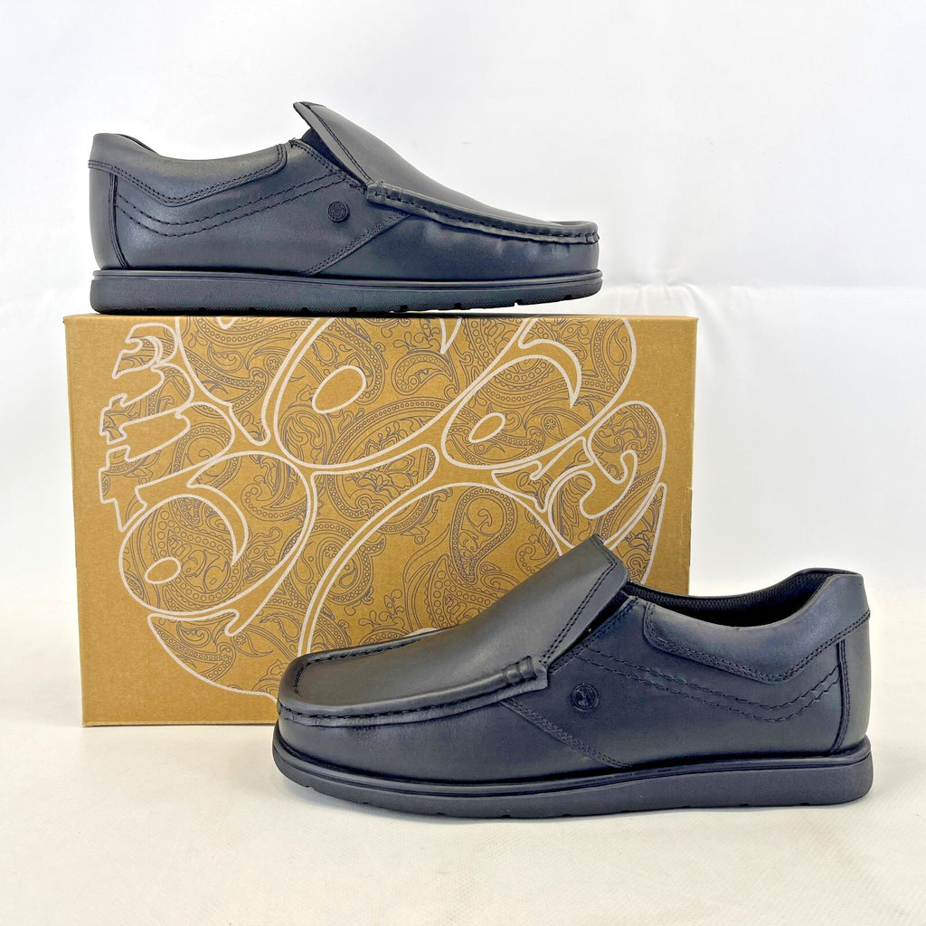 Pretty Green Waltham Slip On Shoes Moccasin Loafers Men's Black Leather size 7.5