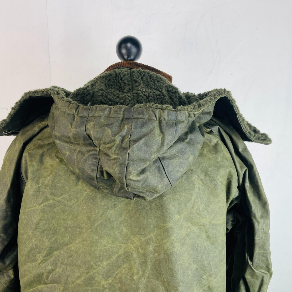 Monchaux Sport Men's Wax Jacket in Green with Removable Fleece Liner size Medium