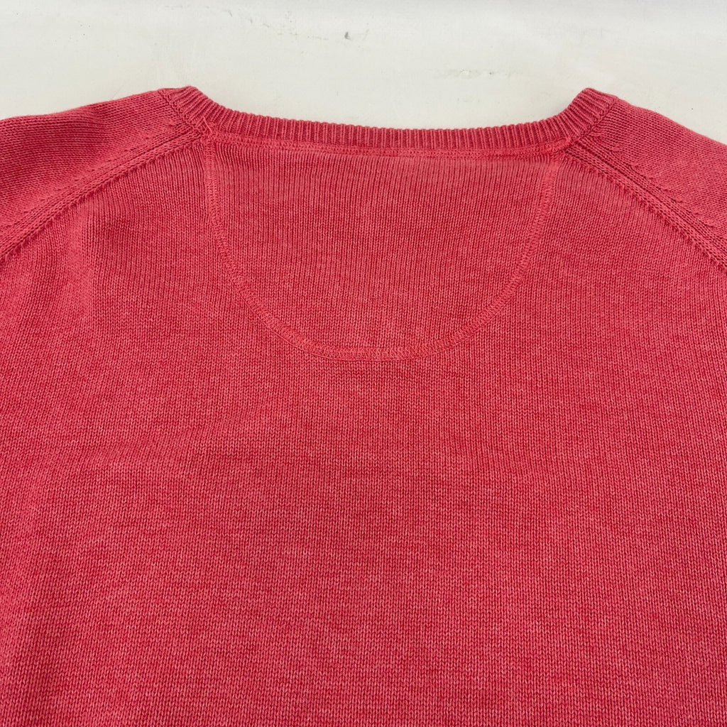Fynch Hatton Supersoft Cotton Men's V Neck Jumper in Pastel Pink Golf size 2XL