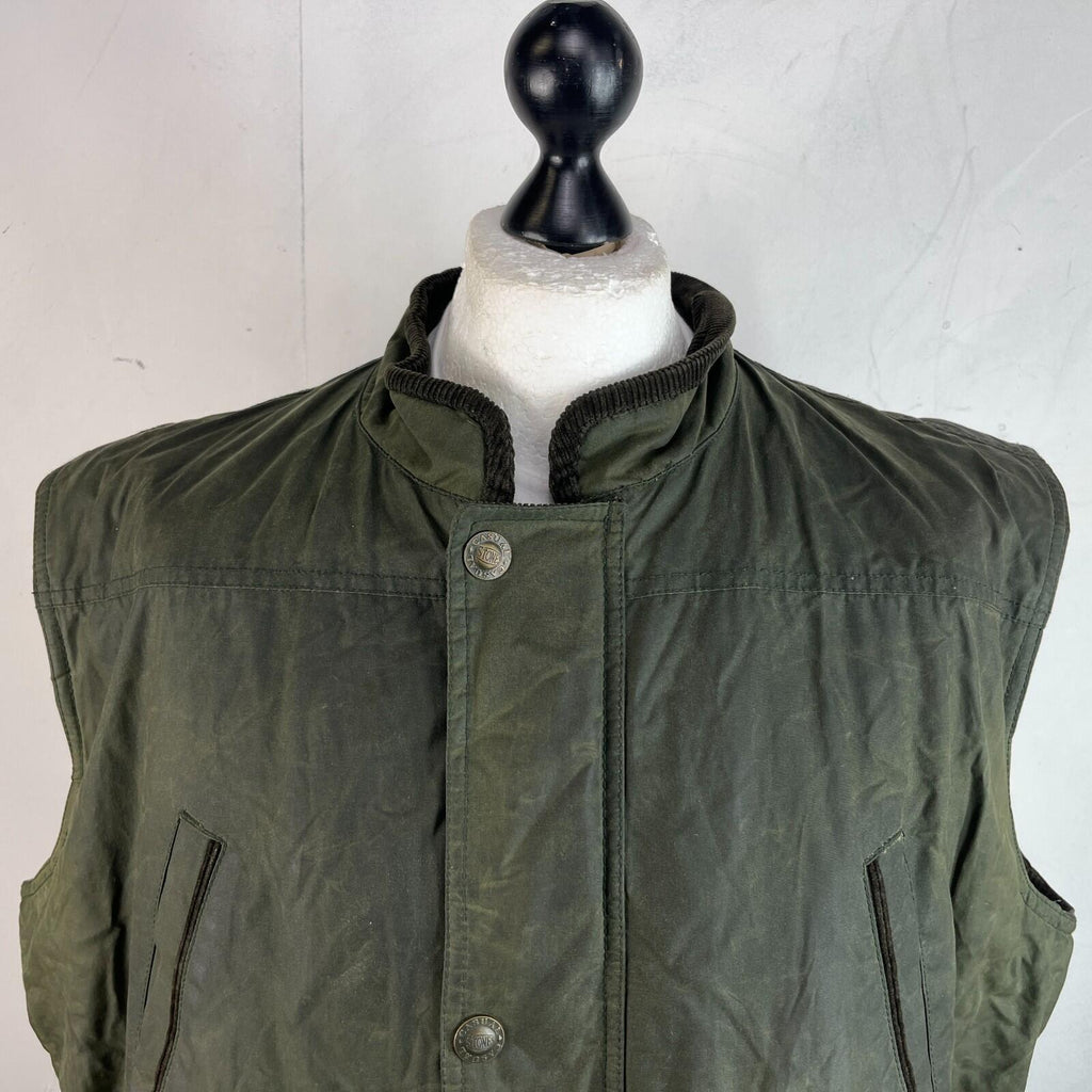 Stones Insulated Gilet Mens Green Waxed size L Shooting Country Vest Jacket