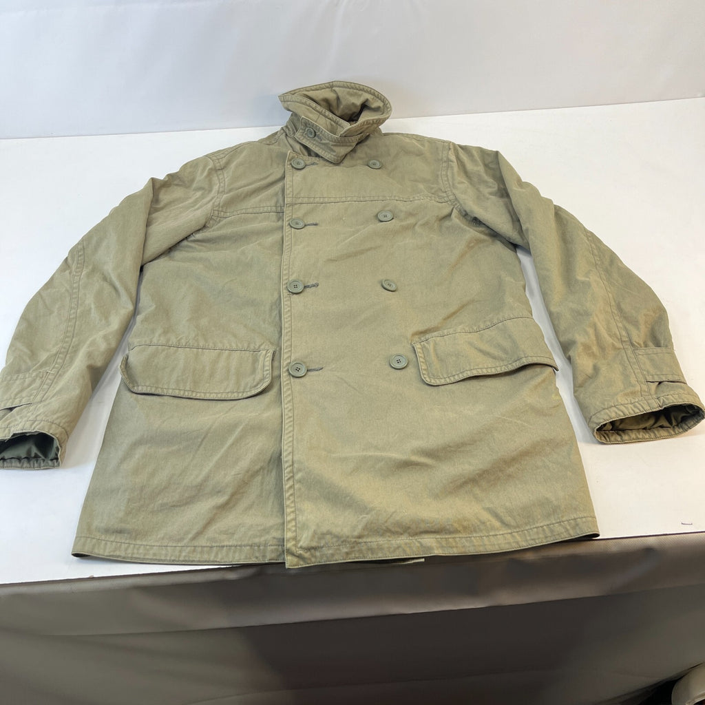 Levi's Double Breasted Parka Jacket Distressed Olive Green Liam Gallagher size M