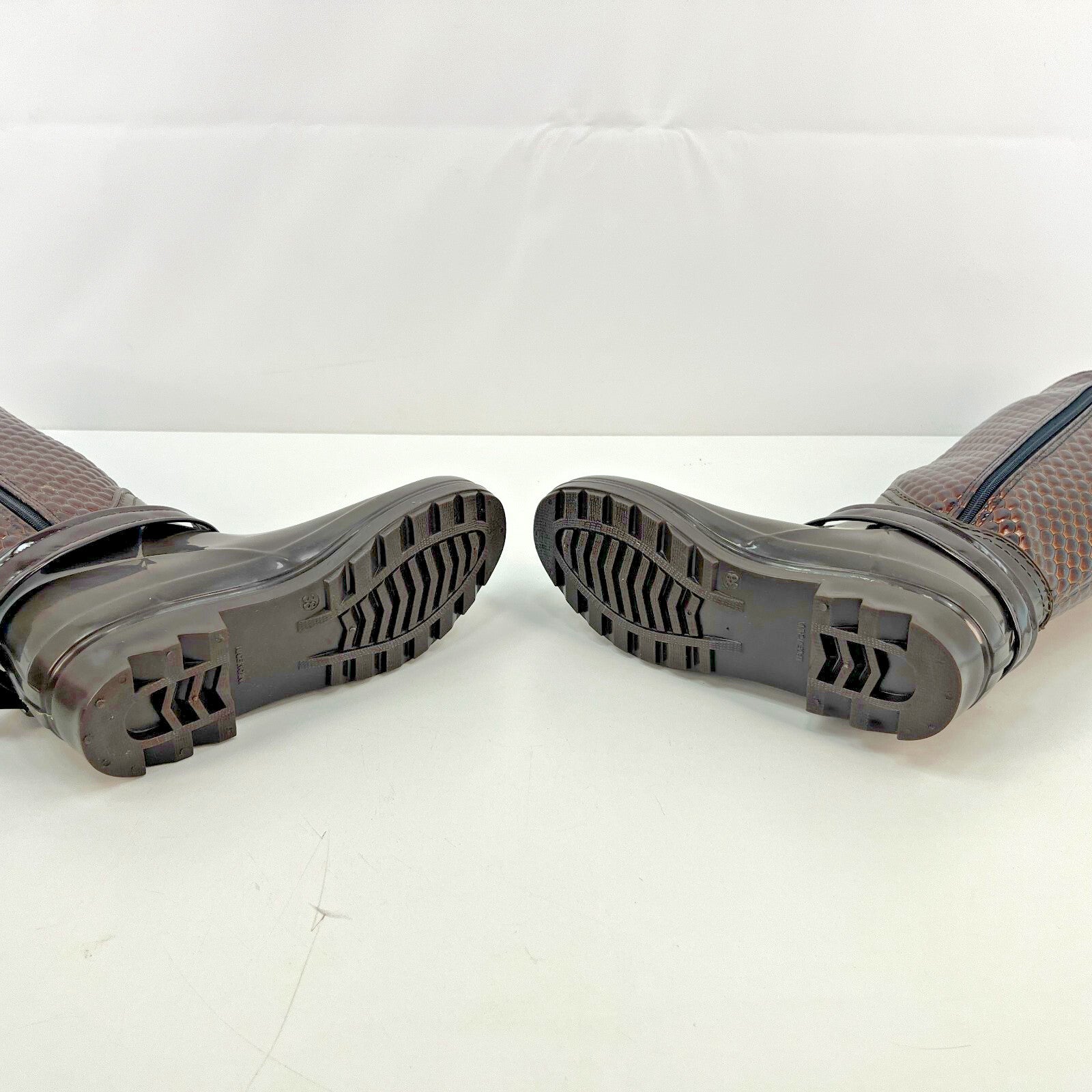 Women's Festival Boots Wellies Textured Brown Snake Pattern size UK 5.5 - EU 38
