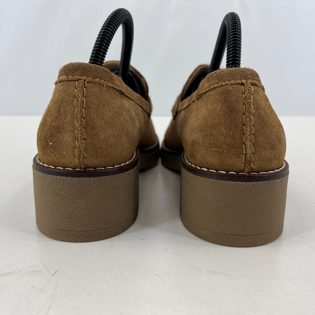 Clarks Eden Women's Suede Moccasin Shoes Tan Brown Slip On UK 6.5 EU 40 - NWOB