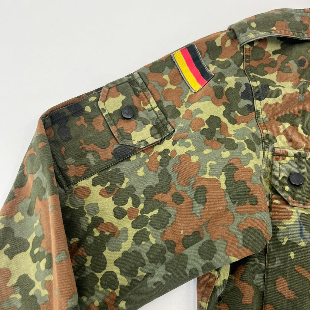 Custom Vtg German Army Flecktarn Camouflage Jacket Bob Marley Rasta Print size L