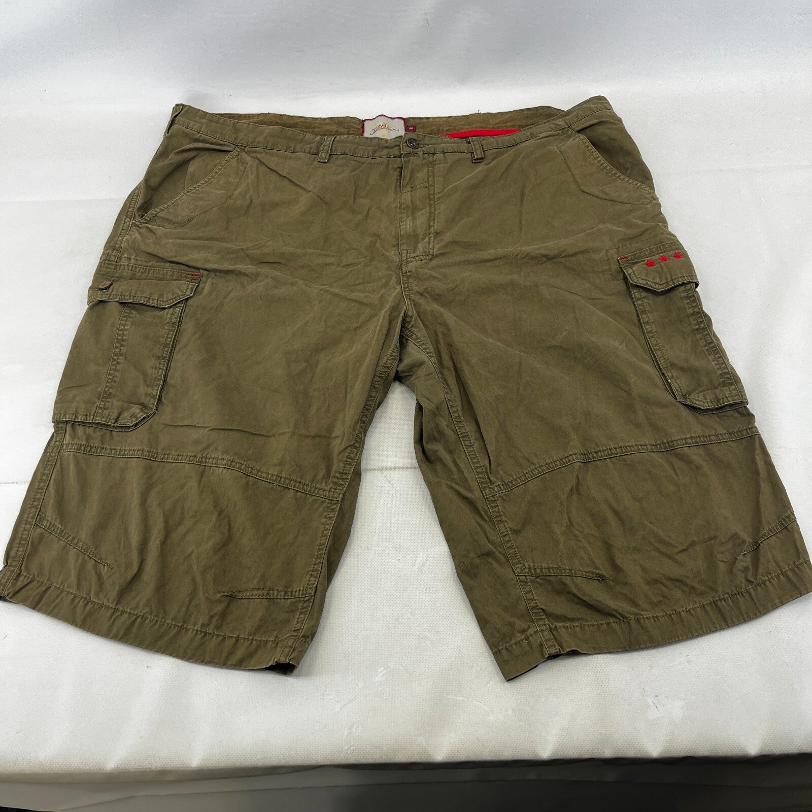 Joe Browns Mens Shorts Waist 46" Khaki Green Cargo Utility Pockets Military Style