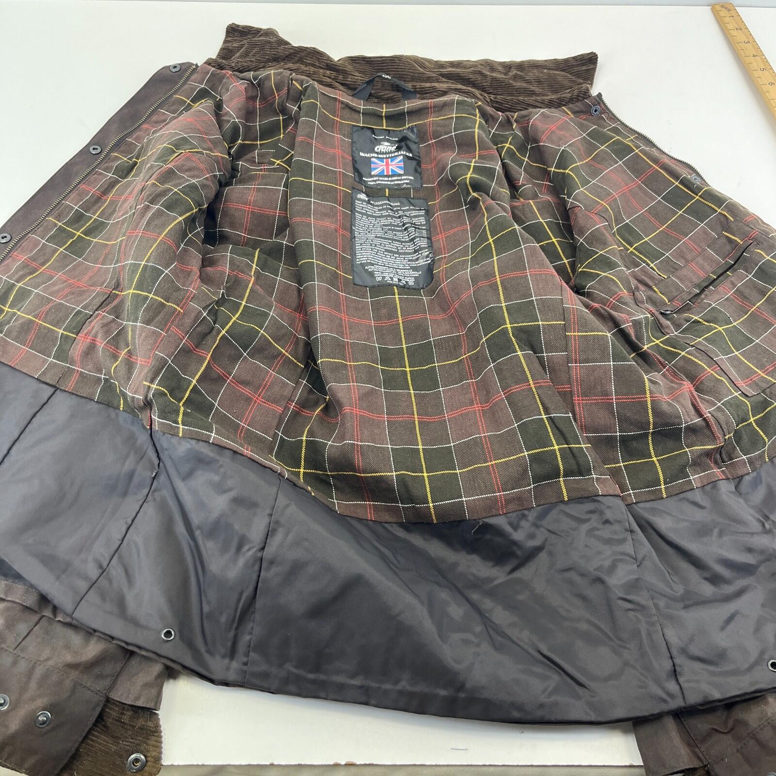 Crane Womens Waxed Cotton Jacket with a Belt Brown size Medium