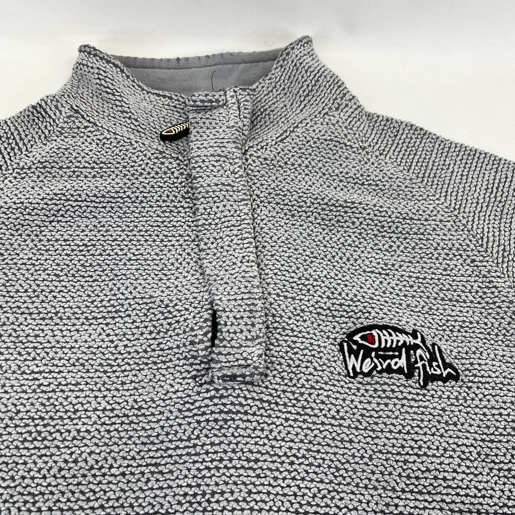 Weird Fish Mens Grey Quarter Zip Jumper Macaroni Pullover size Small