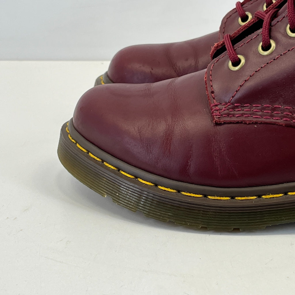 Dr Martens 1460 Pascal Black Red Leather Ankle 8 Hole Boots Size UK 5 EU 38