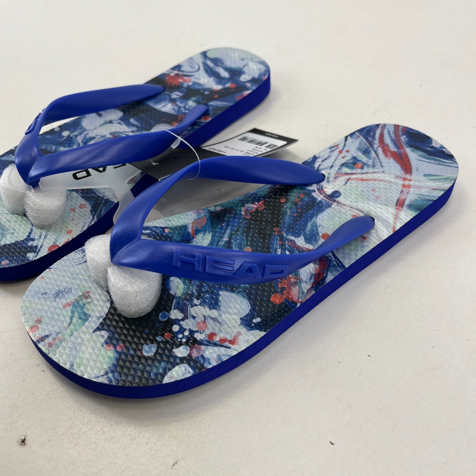 Head Flip Flops Beach Slippers Blue Abstract Print Womens size UK 5 EU 37/38