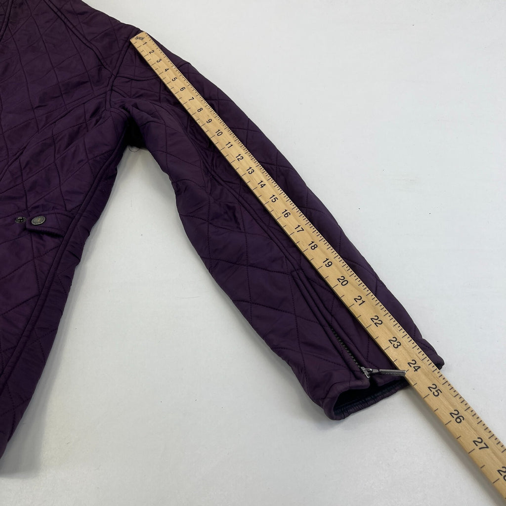 Barbour International Women's Quilted Jacket in Purple size 14 Fleece Lined
