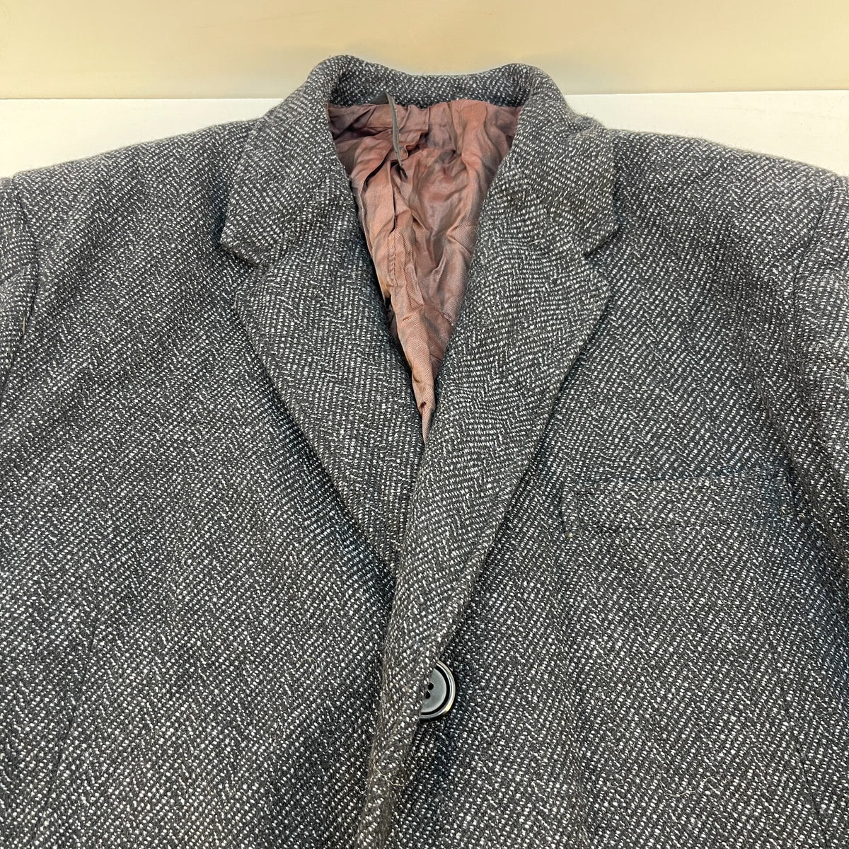 Vintage Hornes of London Mens Wool Overcoat Grey Gannex Cloth 42R Bros