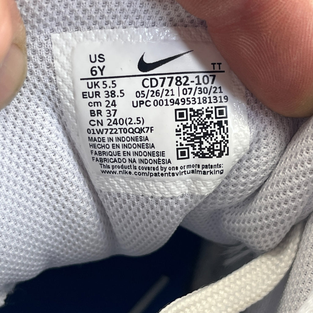 Nike Court Borough Mid 2 Trainers White Navy Blue Sneakers UK 5.5 EU 38.5 US 6Y