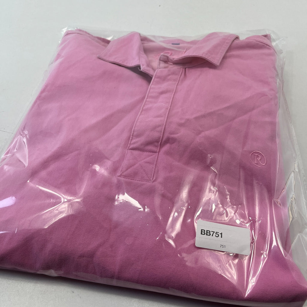 Rydale Men’s Heavy Cotton Pullover Shirt Long Sleeve in Pink size XL