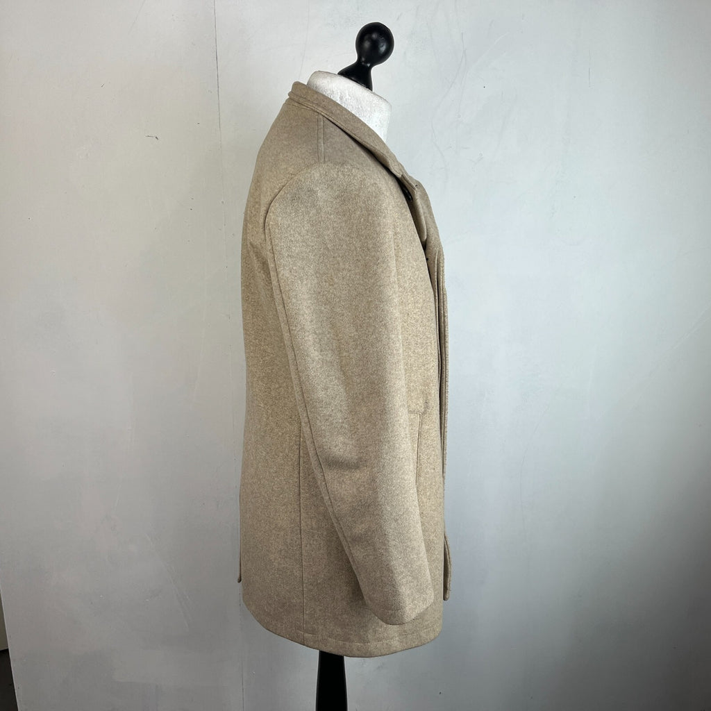 Simon Carter London Coat Mens 42R (Large) Oatmeal Beige Outdoors Office Smart Jacket