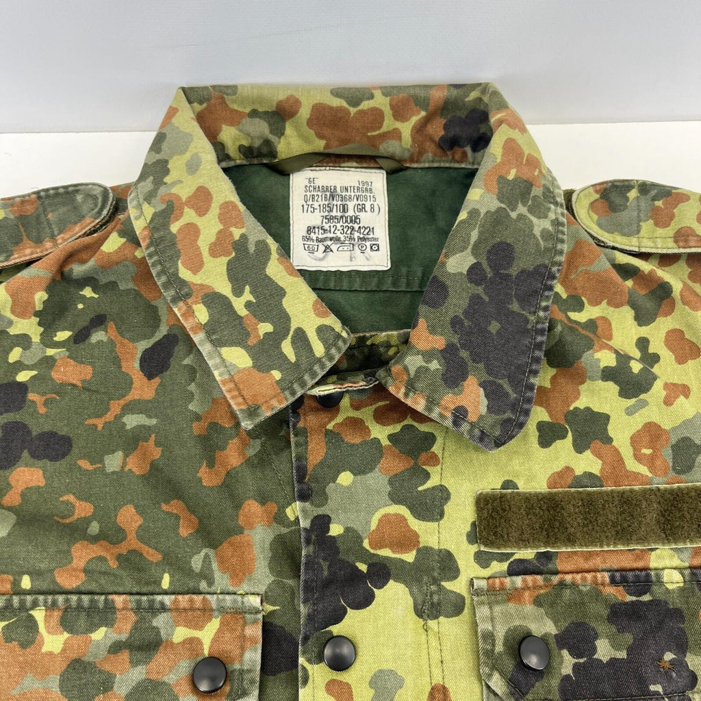 Vintage German Army Flecktarn Shacket Jacket size Gr.8 (UK 8) Military Camo