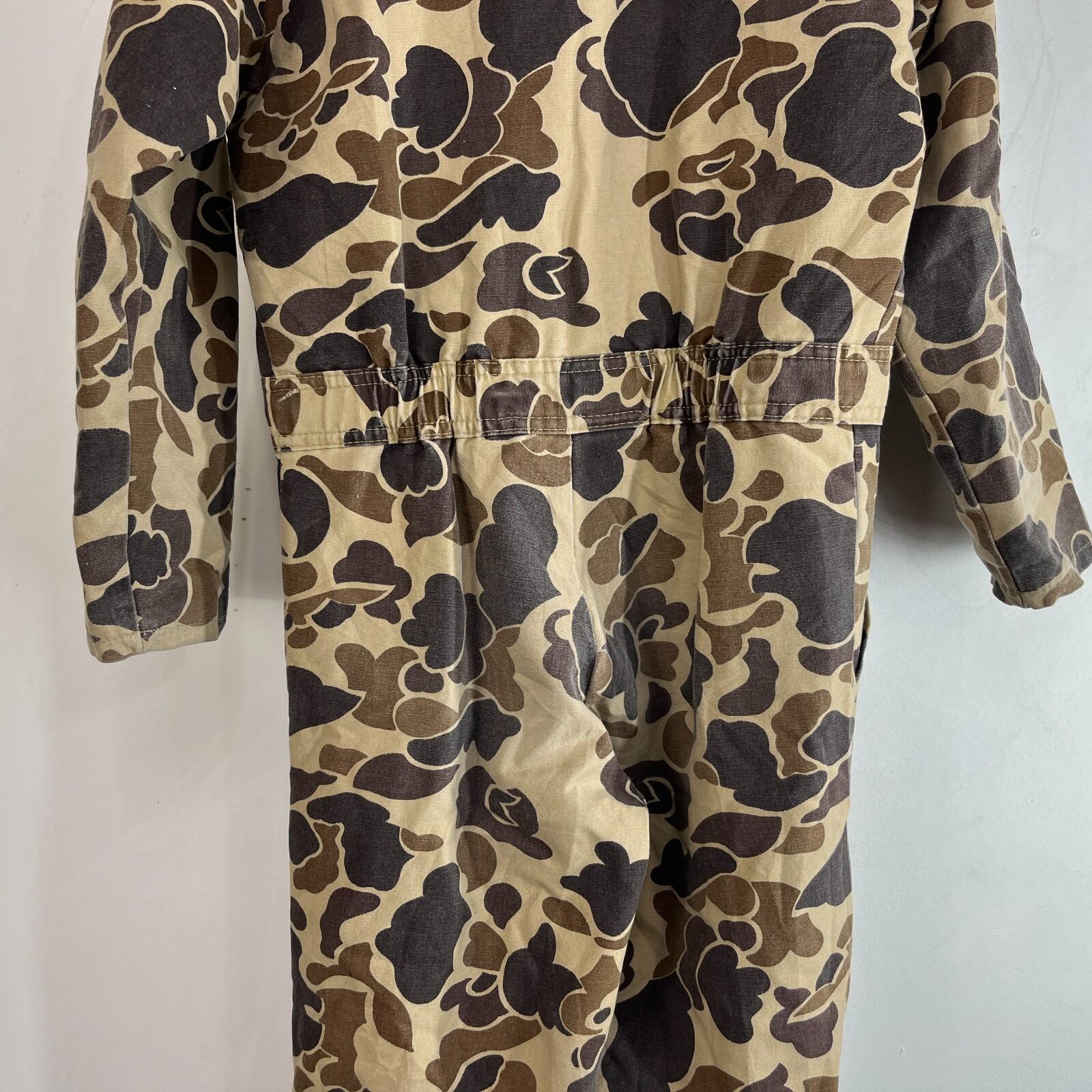 Walls Kids Quilted Overalls US Youth size 12 Brown Beige Camo