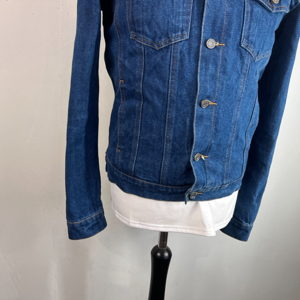 Blakely Mens Blue Denim Jacket Sherpa Fleece Lined Trucker size Medium