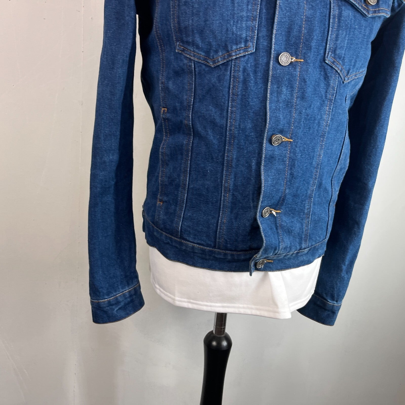 Blakely Mens Blue Denim Jacket Sherpa Fleece Lined Trucker size Medium