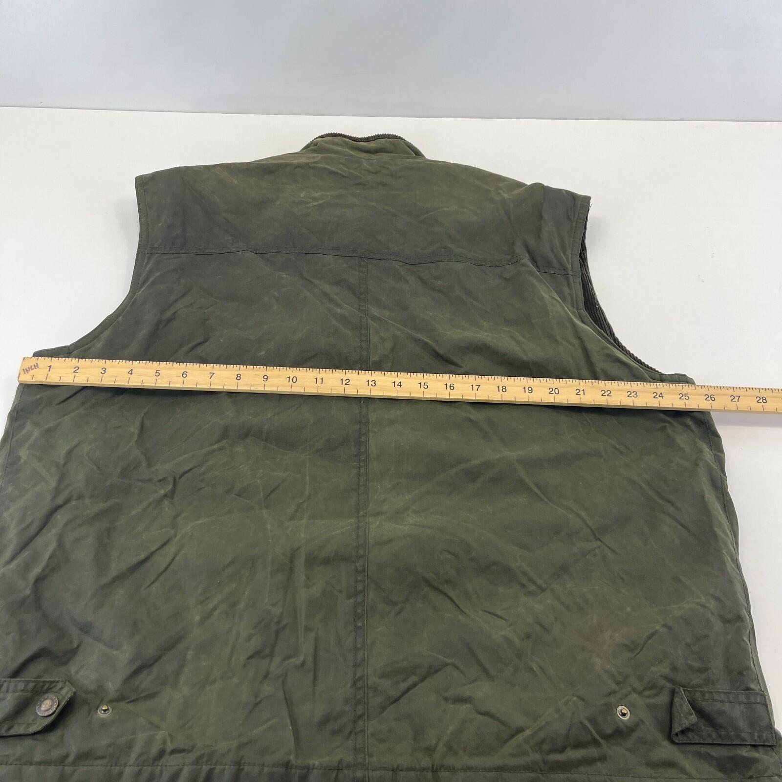 Stones Insulated Gilet Mens Green Waxed size L Shooting Country Vest Jacket