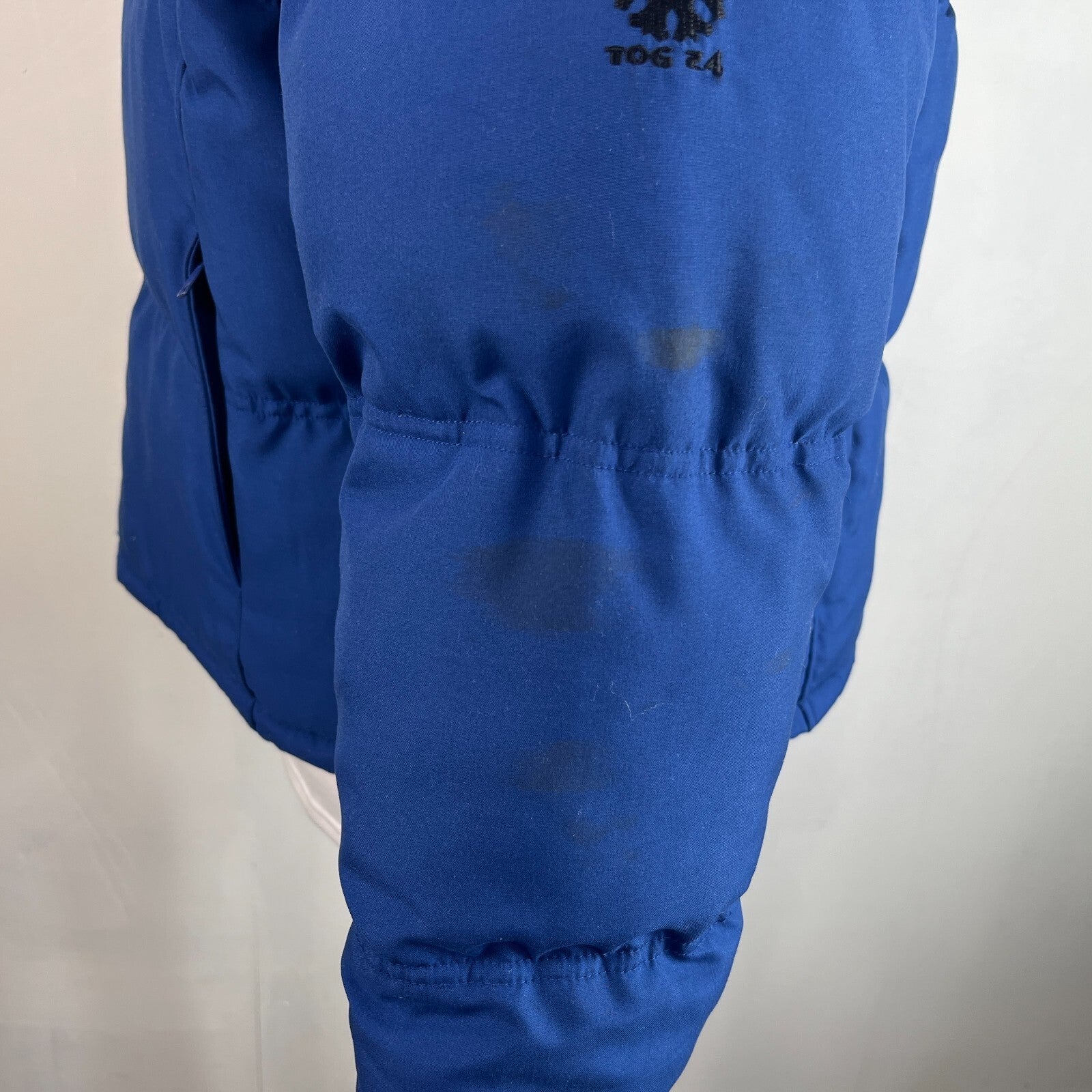 Tog 24 Boardwear Quilted Puffer Bomber Jacket in Blue size Large Ski Wear