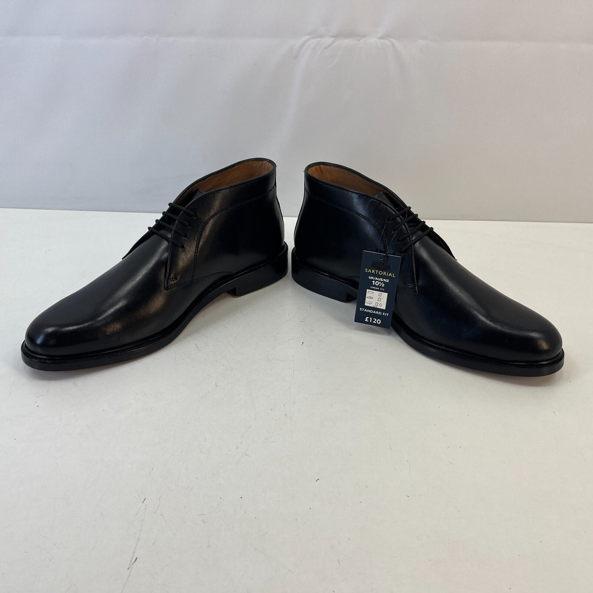 Marks & Spencer Sartorial Black Leather Smart Luxury Boots UK 10.5 RRP £120 New
