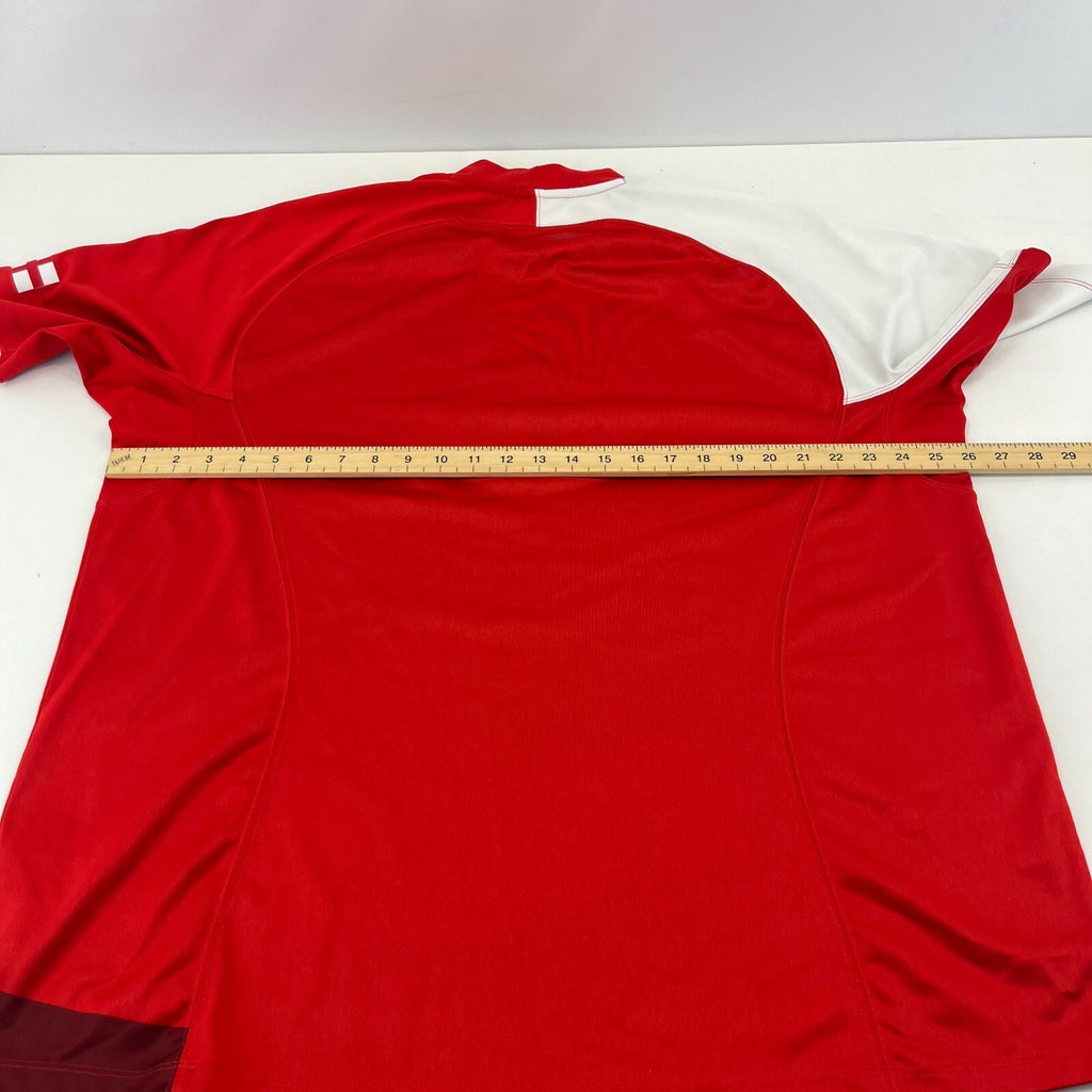 Nike England Rugby Away Shirt 2007-09 Red White O2 Short Sleeve Jersey size 2XL