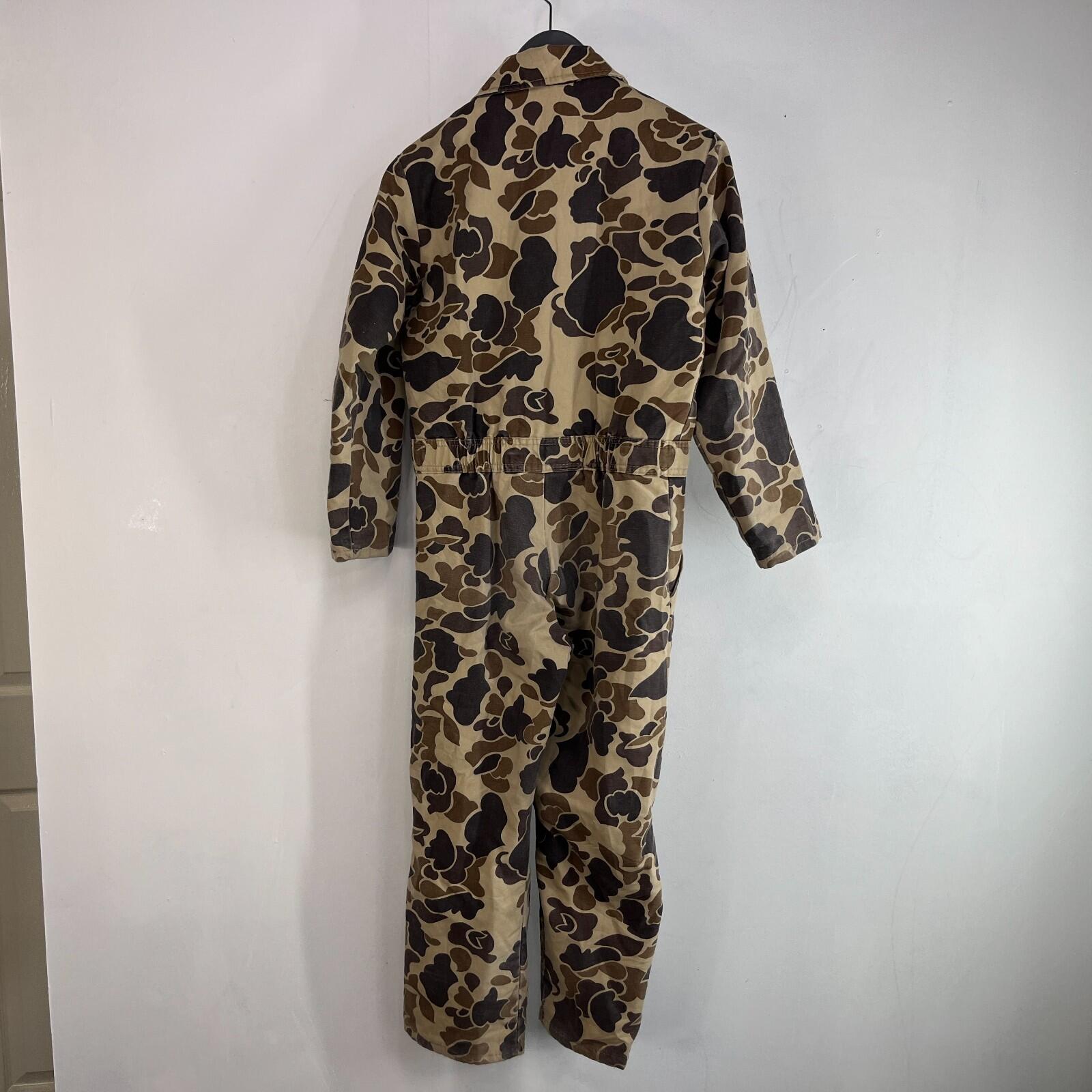 Walls Kids Quilted Overalls US Youth size 12 Brown Beige Camo
