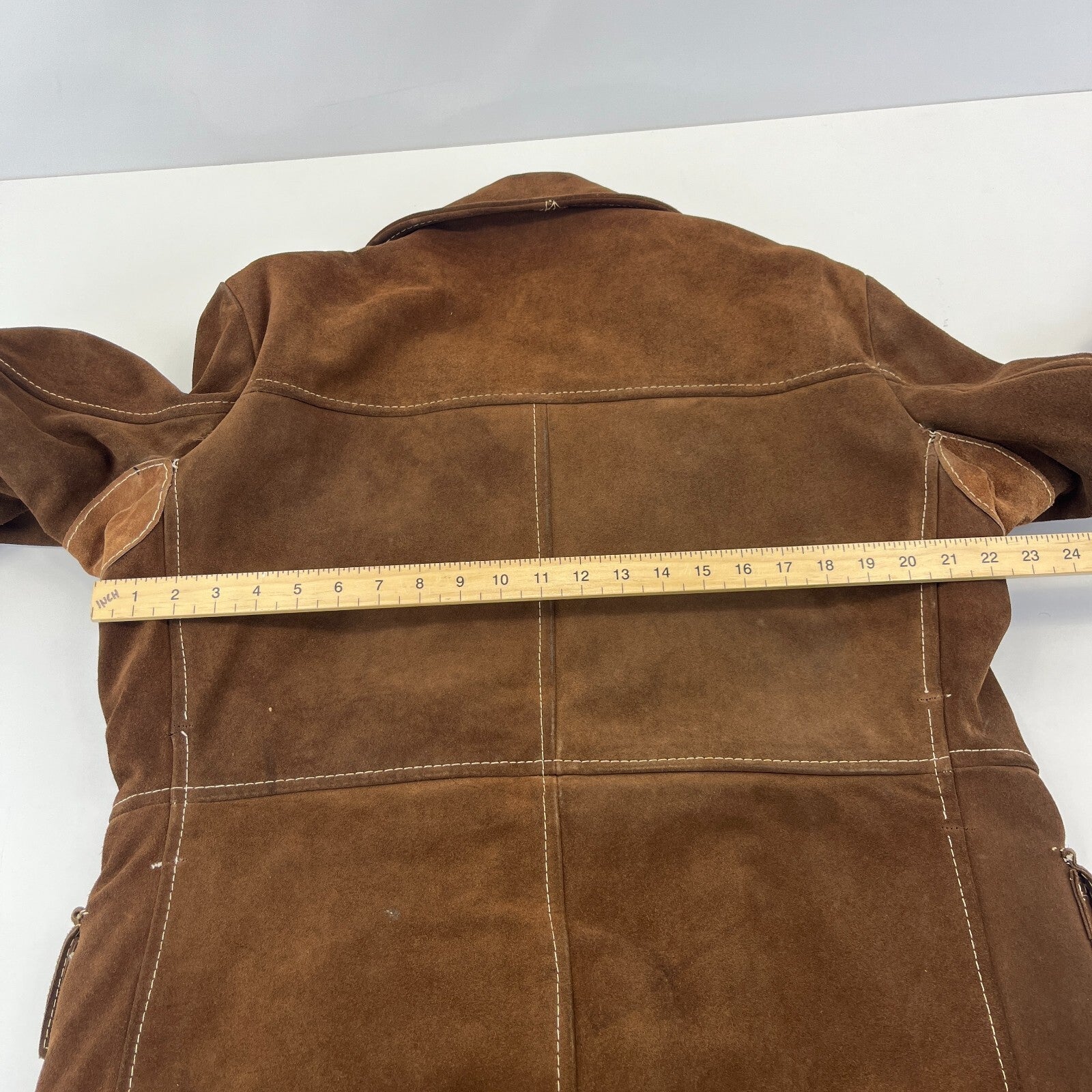Vintage Excelled Heavy Suede Leather Rugged Wear Jacket size 44 Made in Canada