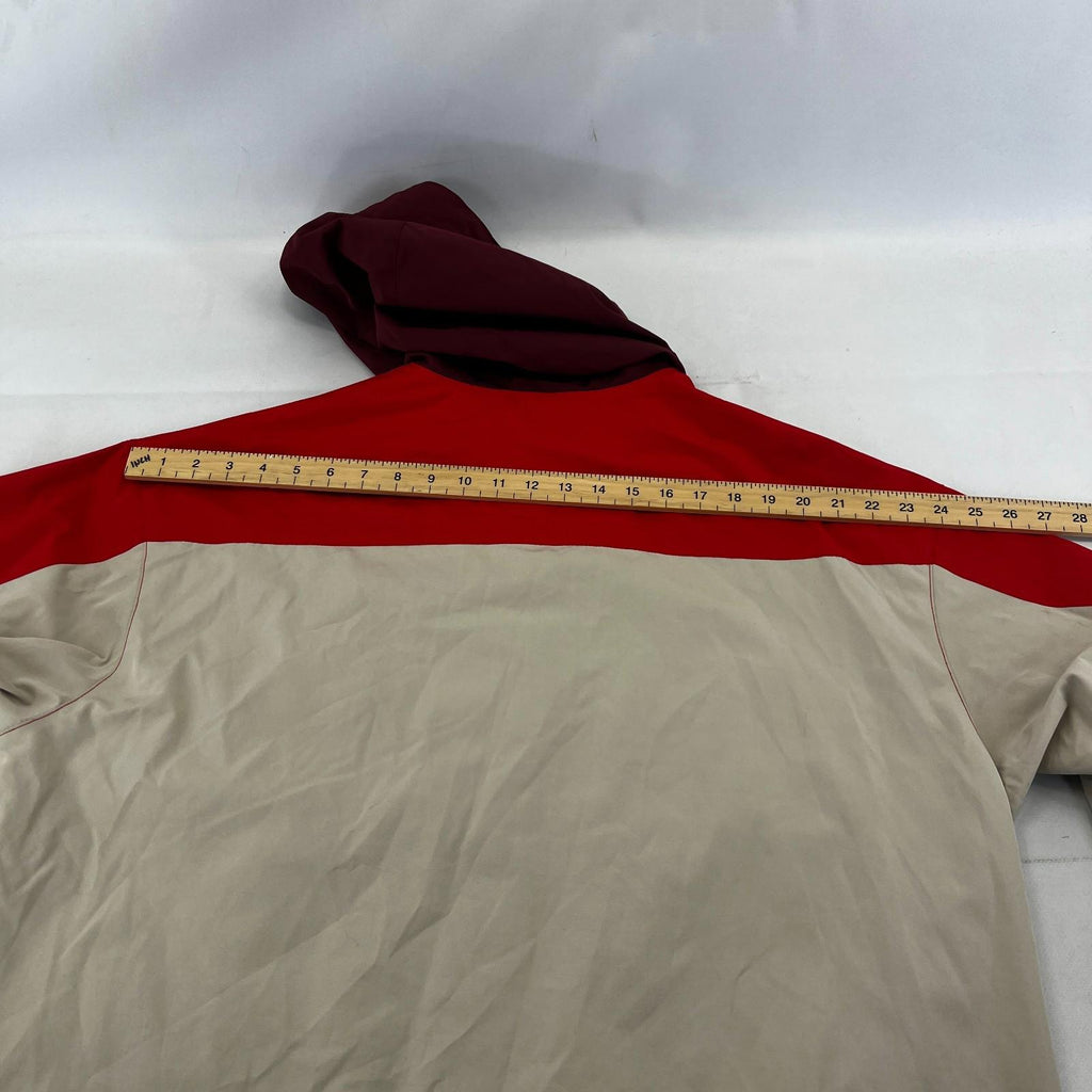 Levi's Waterproof Windbreaker Jacket Coat Mens size M Oversized Beige/Red Hooded