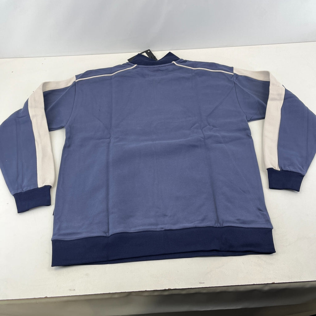 Kickers Big Spellout Blue 1/4 Zip Pullover Sweater Applique Logo size Medium