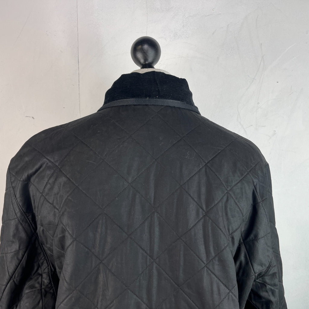 Barbour Duracotton Polarfleece Quilted Jacket in Black size XL